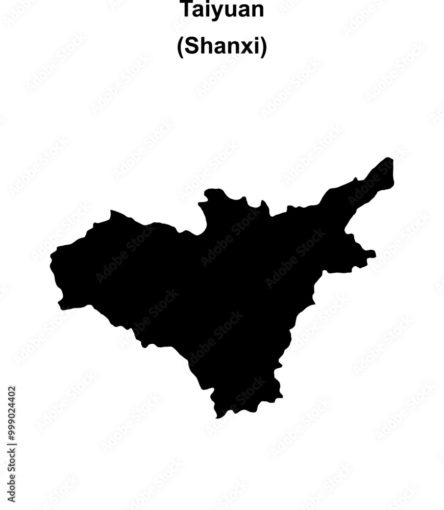 Obraz premium Taiyuan blank outline map