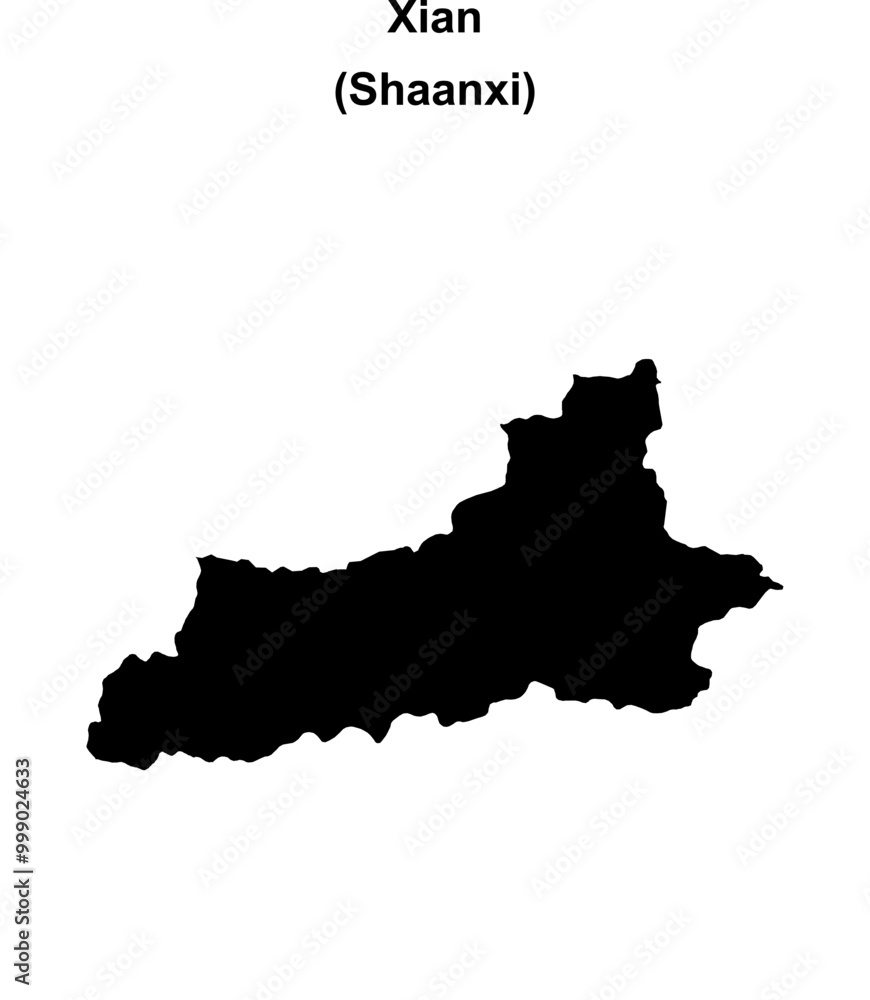 Xian blank outline map Xian blank outline map