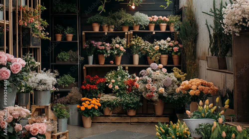 florist shop with beautiful arrangements florist shop with beautiful arrangements