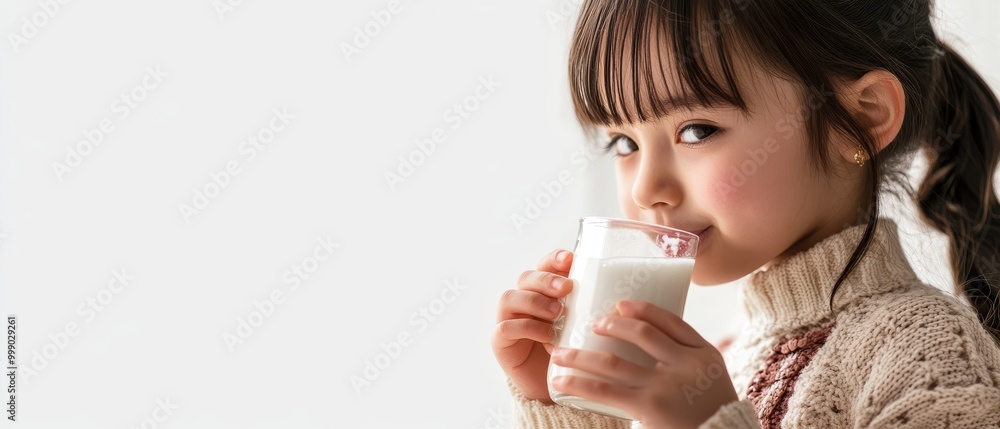 Everyday Delight: Girl Sipping Milk Everyday Delight: Girl Sipping Milk