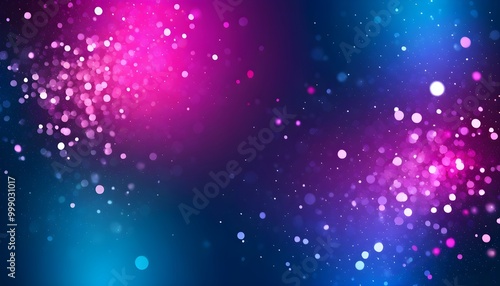 Enchanting abstract bokeh with pink and blue lights shimmering against a dark blue backdrop for business and beauty themes