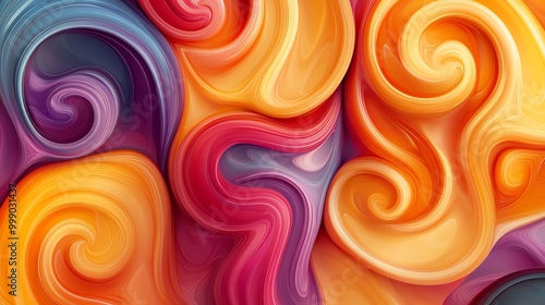 Wallpaper Mural Abstract colorful swirls and curves creating a vibrant and dynamic background. Torontodigital.ca