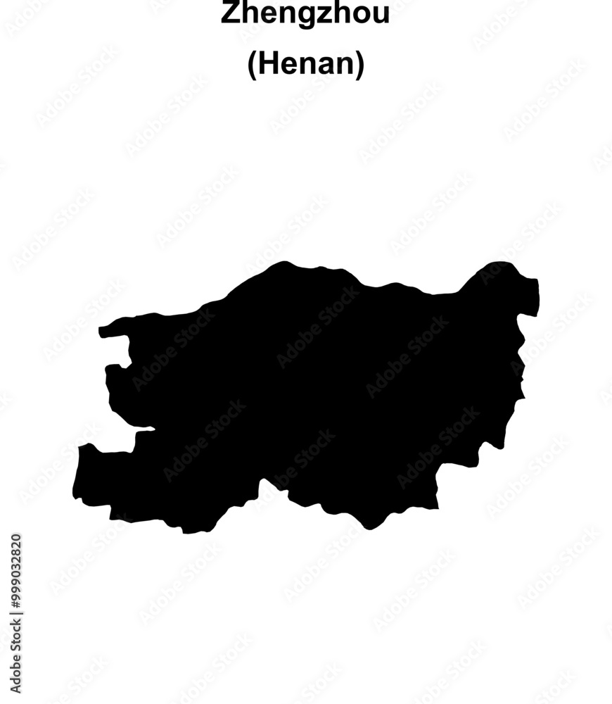 Zhengzhou blank outline map Zhengzhou blank outline map
