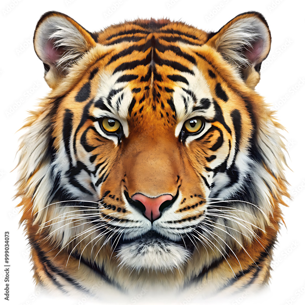 Fototapeta premium Tiger head isolated on white background. PNG