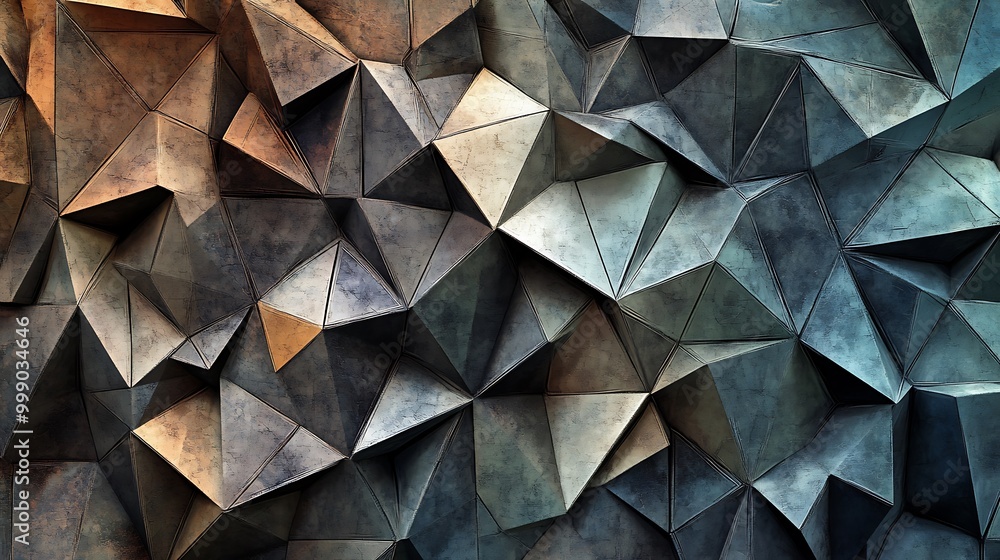Abstract geometric pattern with metallic texture. Abstract geometric pattern with metallic texture.