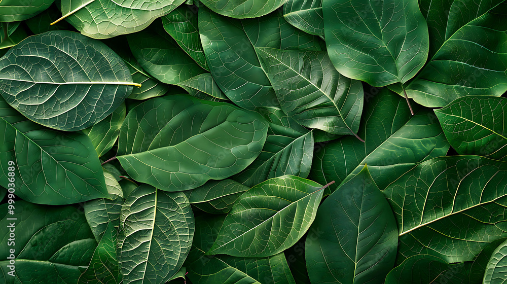 A vibrant green background of lush leaves with intricate veining. A vibrant green background of lush leaves with intricate veining.