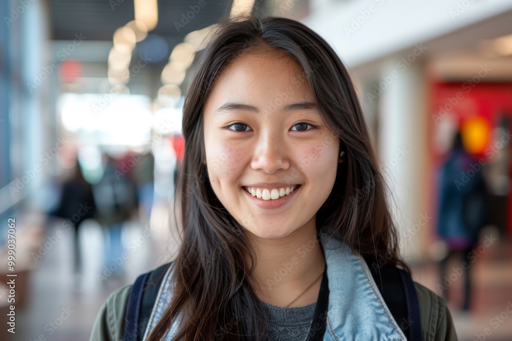 Portrait of a smiling young female college student Portrait of a smiling young female college student