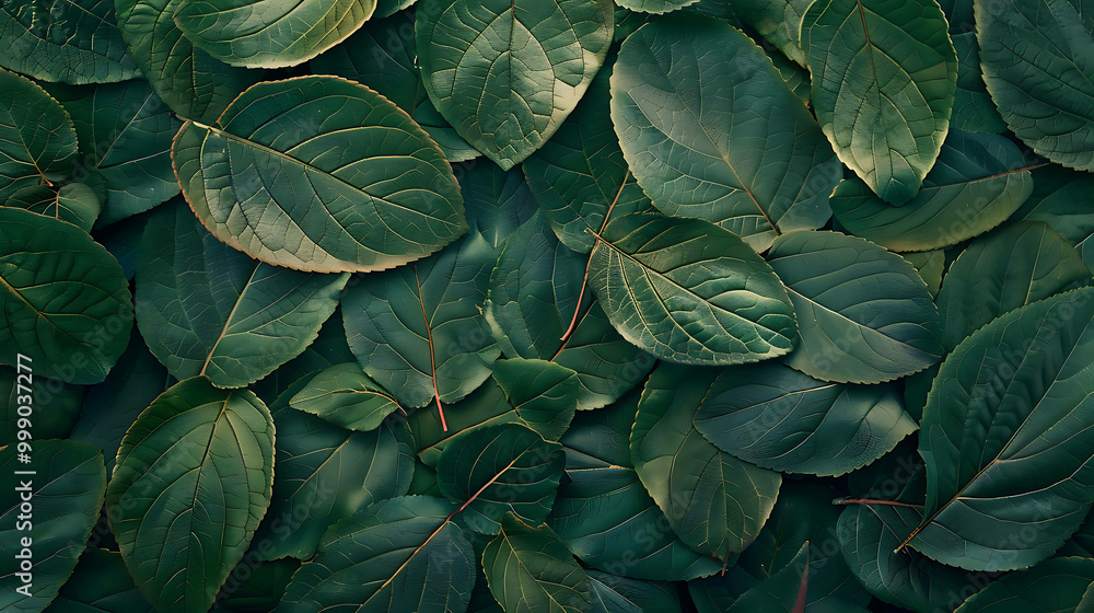 Fototapeta premium Close-up shot of lush green leaves.