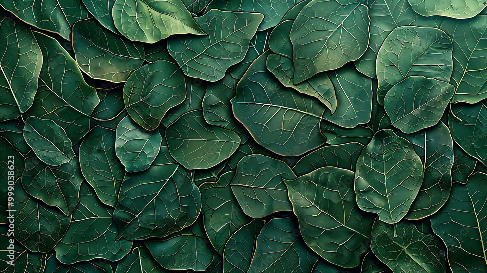 Fototapeta premium Close up of a green leaf texture background.