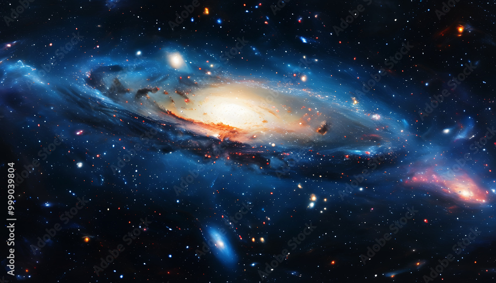Vast Galaxy with Stars and Nebulas in Deep Space Vast Galaxy with Stars and Nebulas in Deep Space