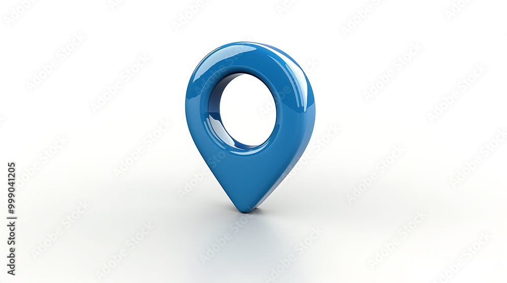 Shiny blue location pin 3d icon isolated on white background
Shiny blue location pin 3d icon isolated on white background