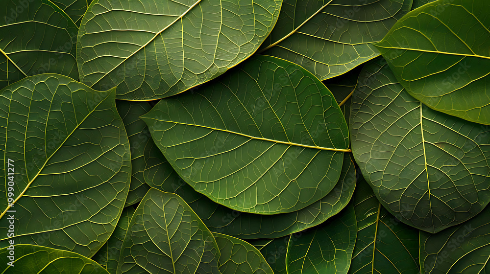 A close-up image of lush green leaves with intricate veins. A close-up image of lush green leaves with intricate veins.