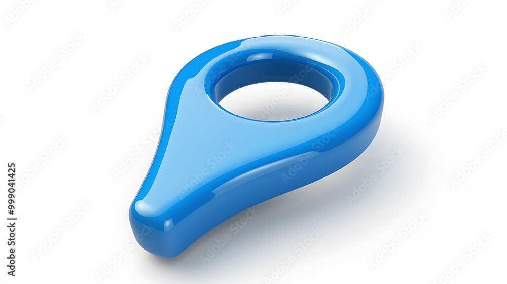 Shiny blue location pin 3d icon isolated on white background
Shiny blue location pin 3d icon isolated on white background