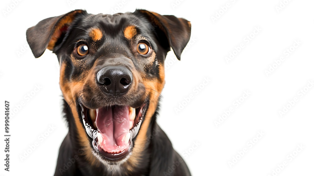 The gray dog looks up, mewing and having widely opened a mouth
The gray dog looks up, mewing and having widely opened a mouth