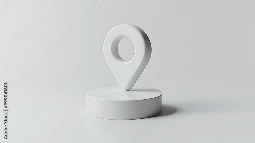 Shiny location pin 3d icon isolated on white background
Shiny location pin 3d icon isolated on white background