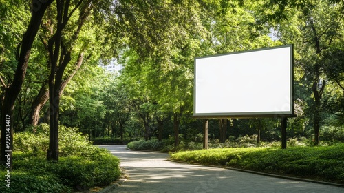 Serene White Billboard in Lush Green Park