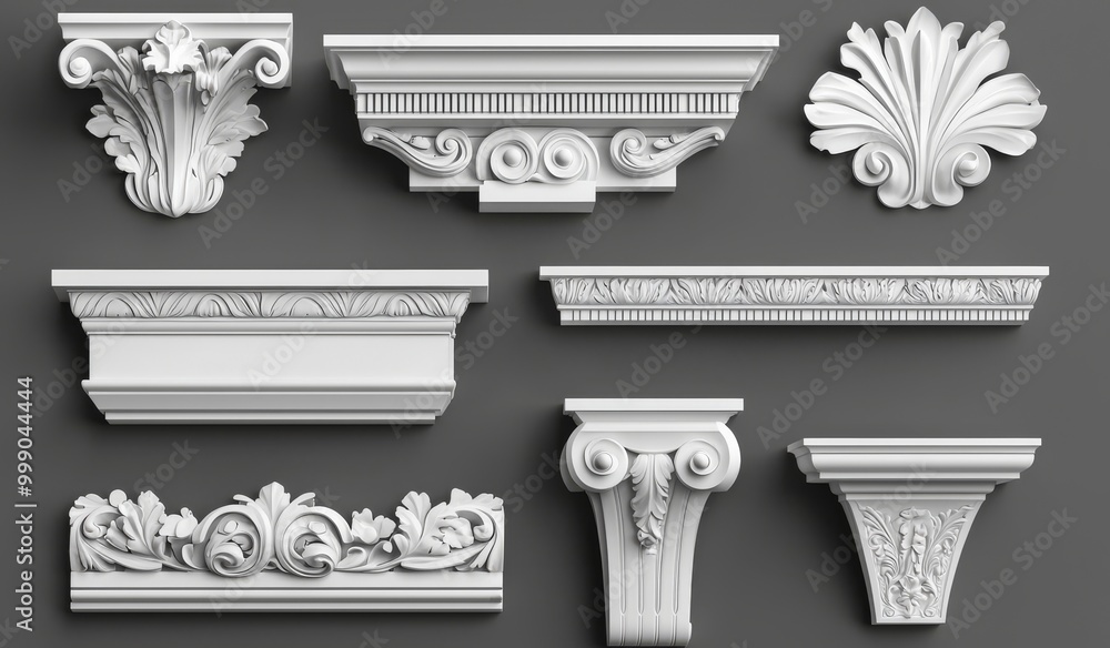 Modern white seamless baseboards illustration with real White skirting ...