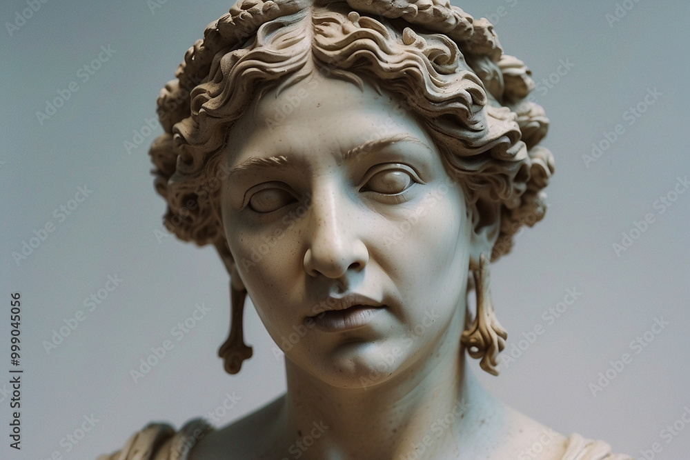 Marble statue of woman in Ancient Greek style. Marble statue of woman in Ancient Greek style.