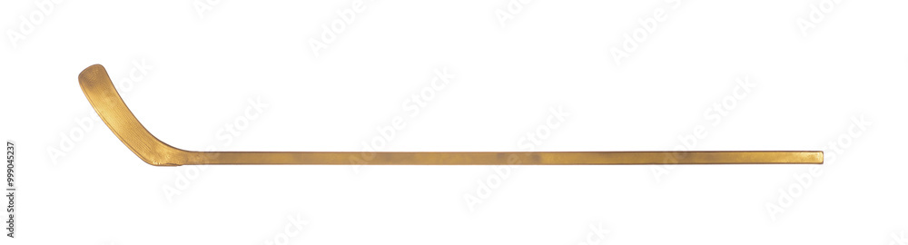 golden hockey stick isolated on white background golden hockey stick isolated on white background