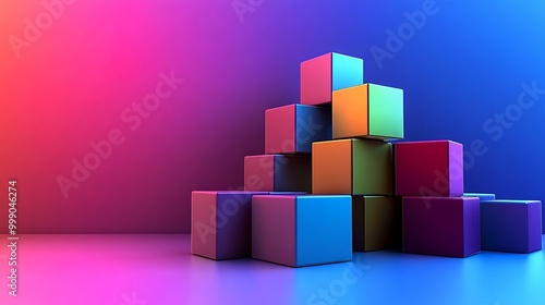  dynamic play of 3D cubes in abstract art, evoking a sense of movement and spatial fluidity.