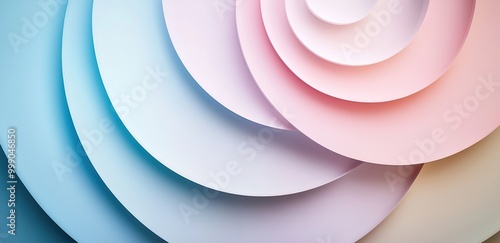 Abstract background with pastel blue and pink circles.