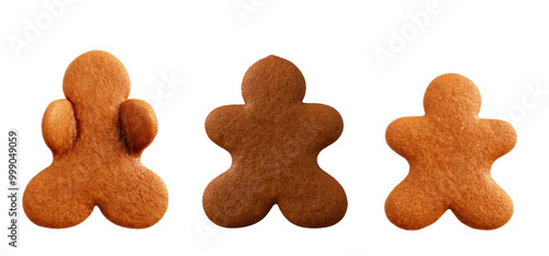 Gingerbread men isolated on white background