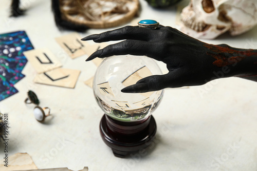 Bloody black witch hand wit...