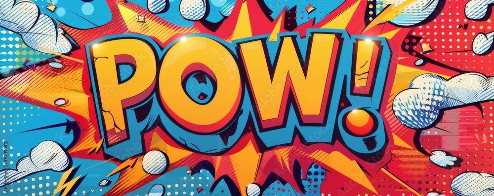 Playful pop art background featuring Playful pop art background featuring