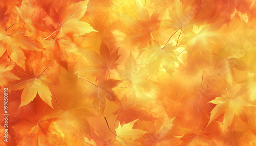 Wallpaper Mural Golden and Orange Maple Leaves Seamless Fall Pattern Torontodigital.ca