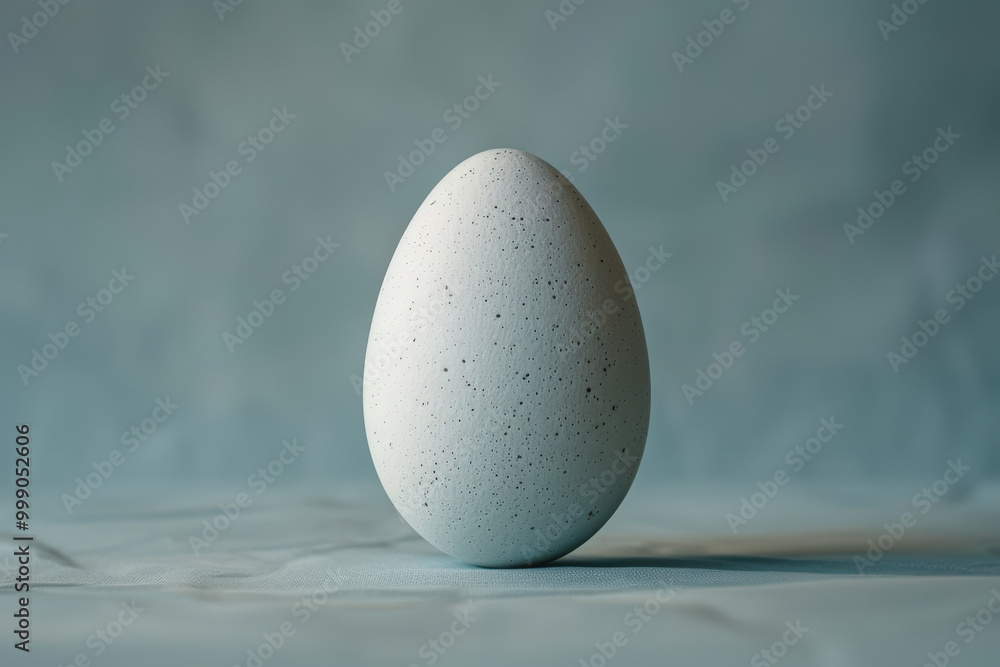 Minimalistic Egg Against a Soft Blue Background Minimalistic Egg Against a Soft Blue Background