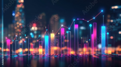 An abstract financial graph. Concepts of forex and market analysis 