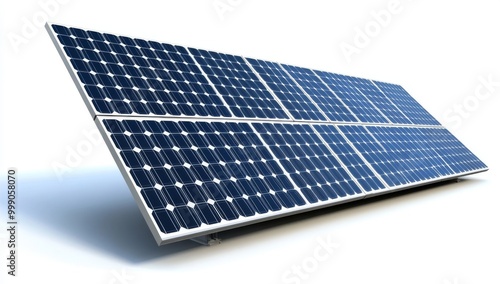 Solar panel with white highlights isolated on transparent background