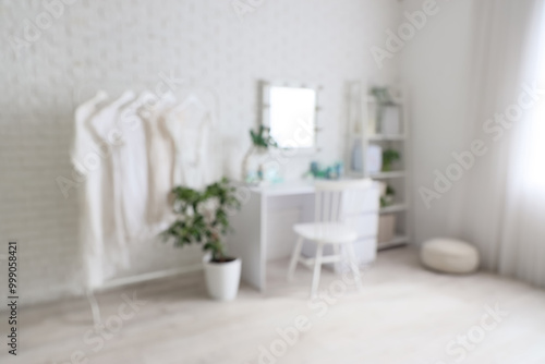 Blurred view of makeup room...