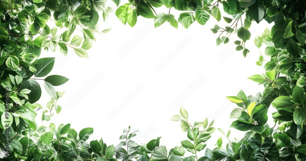 Lush green leaves frame for nature background Lush green leaves frame for nature background