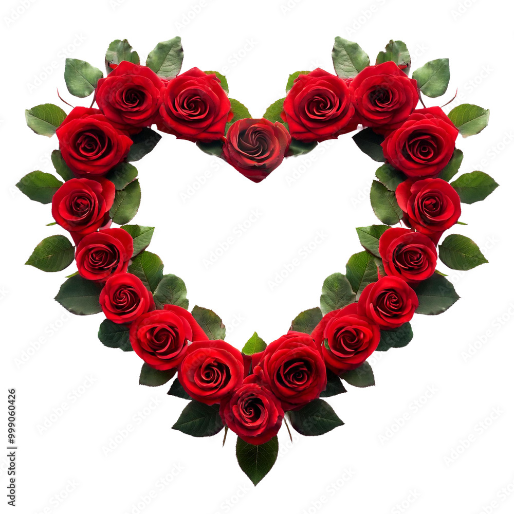 Red roses heart shape
