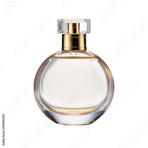 Round glass perfume bottle