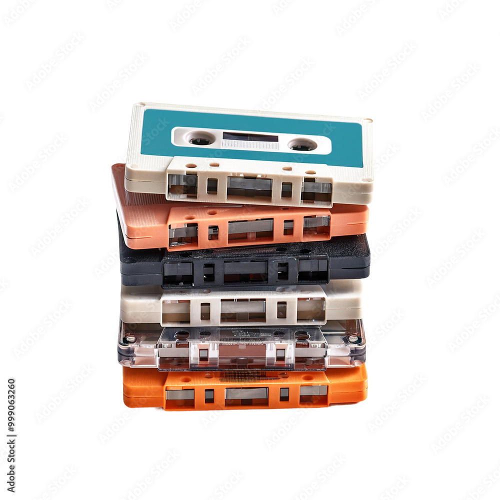 Obraz premium A stack of audio cassettes