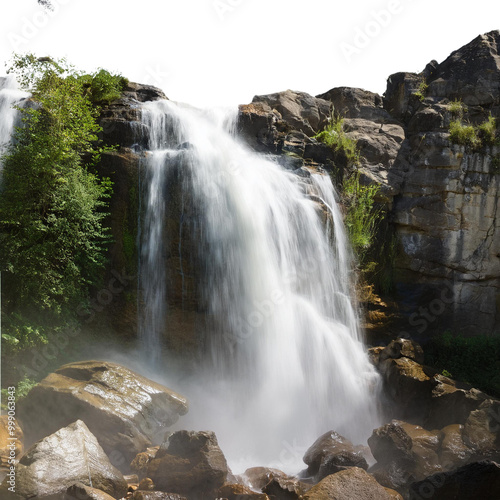 Waterfall cascading down rocks