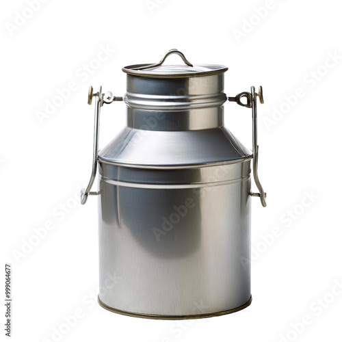 Silver milk can with a handle