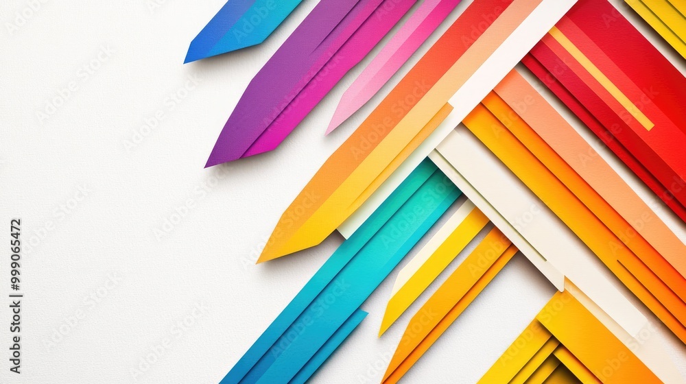 Abstract geometric background with colorful diagonal lines on a white background. Abstract geometric background with colorful diagonal lines on a white background.