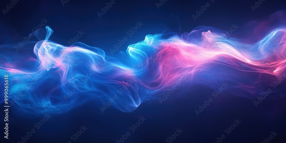 Vibrant blue and purple liquid waves with neon light reflection Vibrant blue and purple liquid waves with neon light reflection