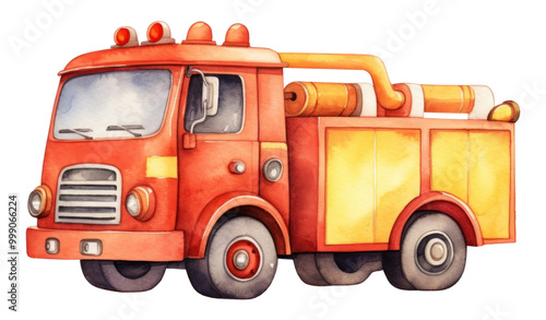 PNG Cute fire engine vehicle truck car.