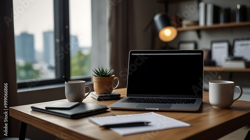 Wallpaper Mural laptop in office Torontodigital.ca