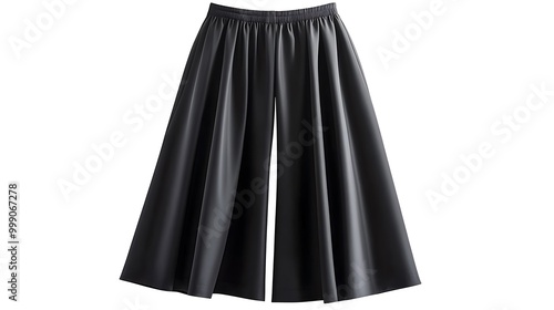 Black wide leg cropped pants for women.