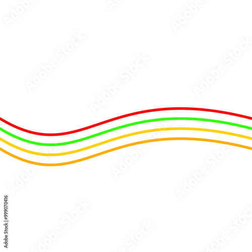 Set of multi colored rainbow lines. Colorful lines, lines for lgbt, Pride Month. Rainbow colored illustration. Decorative elements and ribbons of rainbow colors for bright design and decoration