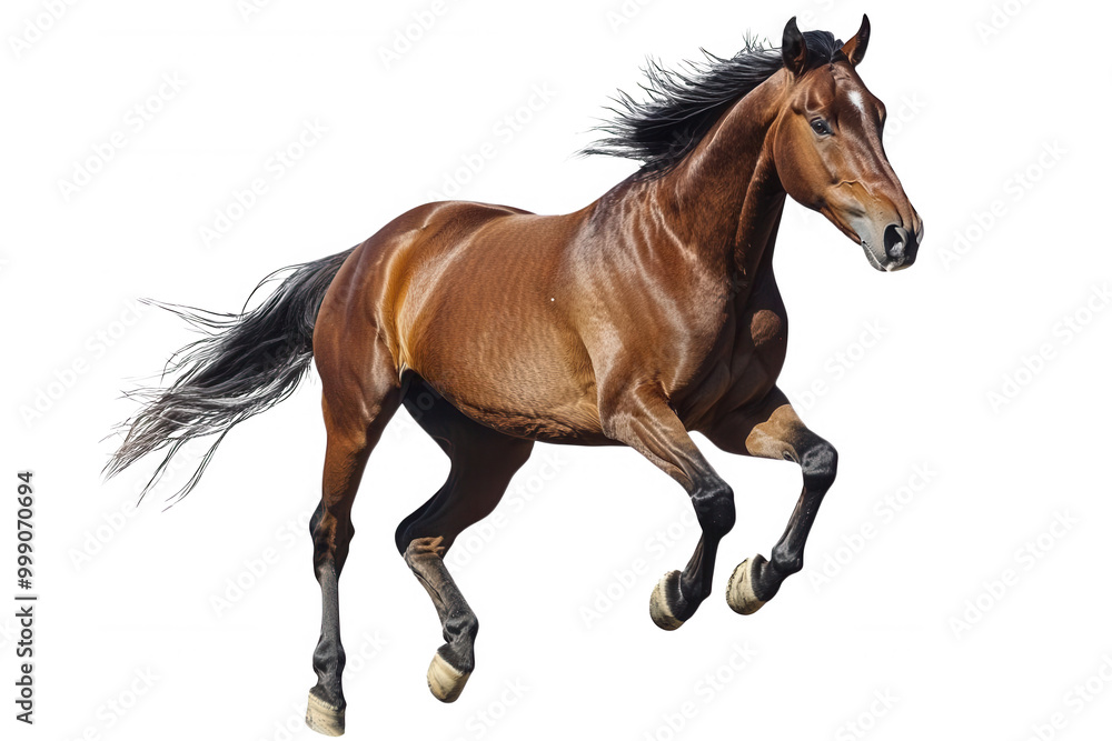 Brown horse running, transparent background Brown horse running, transparent background