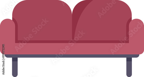 Comfortable sofa with soft textile upholstery standing on legs, furniture for living room interior design