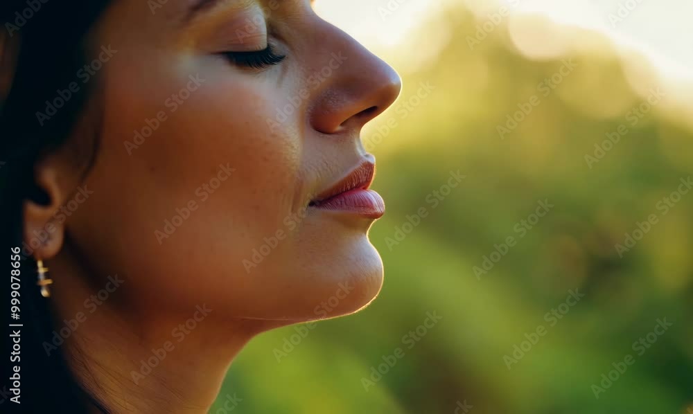Peruvian Woman Meditating in a Serene Park Setting Peruvian Woman Meditating in a Serene Park Setting