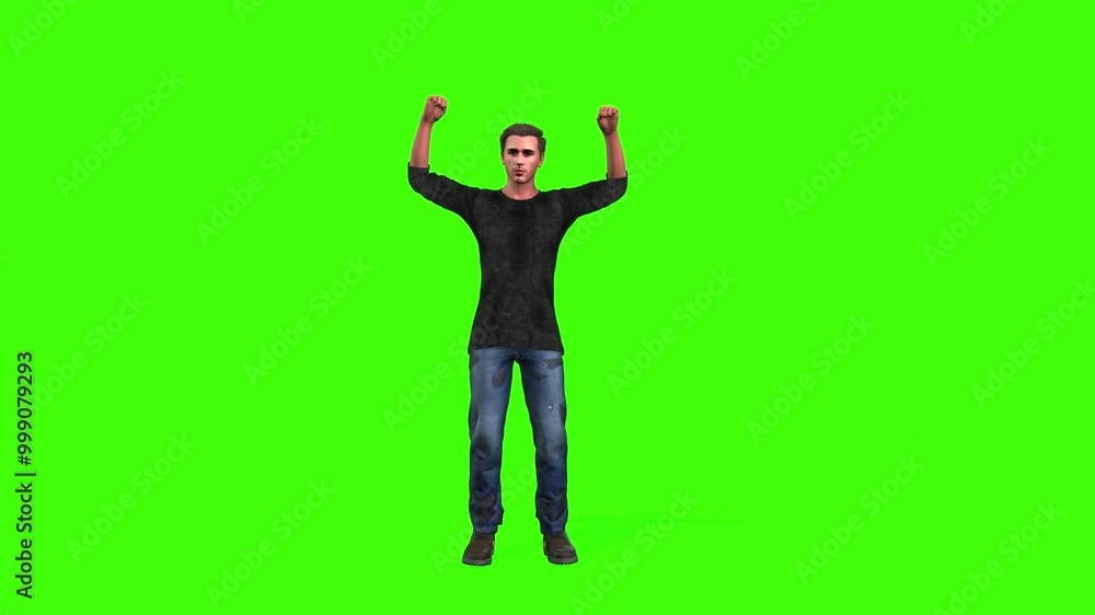 motivated young man chanting slogans demonstrators making a riot with a ...