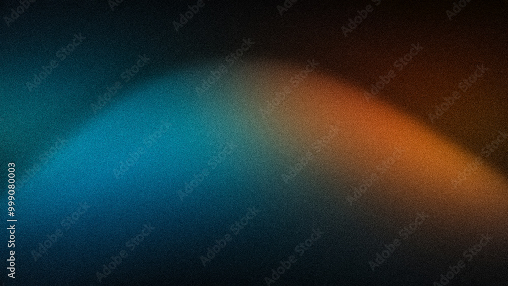 Obraz premium An abstract gradient with a smooth transition between deep teal and warm orange hues, featuring a grainy texture. Ideal for backgrounds, wallpapers, and creative digital designs